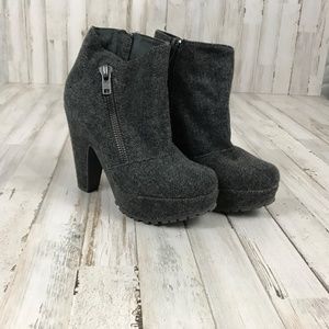 Blowfish | Shoes | Blowfish Womens Booties 6 Gray Tweed Look Faux Zip | Poshmark